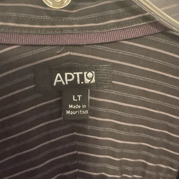 Apt. 9 Charcoal and Lavender Striped Shirt - Picture 3 of 4